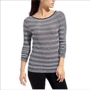 Athleta striped seamless Eyelet top